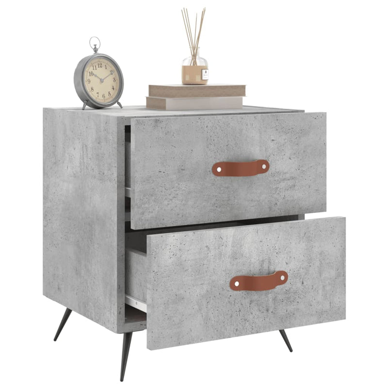 vidaXL 2 db betonszürke szerelt fa éjjeliszekrény 40 x 35 x 47,5 cm