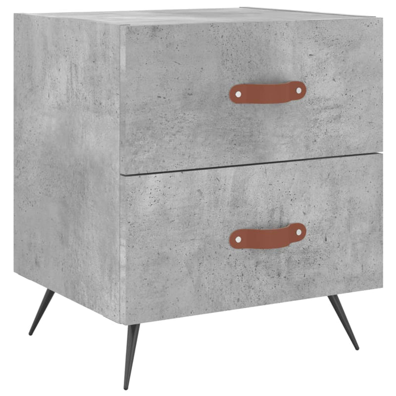 vidaXL 2 db betonszürke szerelt fa éjjeliszekrény 40 x 35 x 47,5 cm