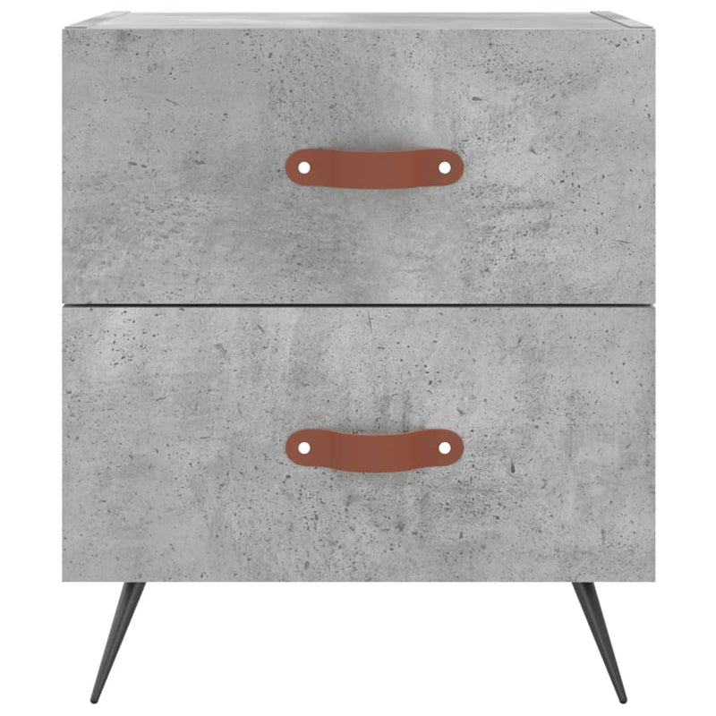 vidaXL 2 db betonszürke szerelt fa éjjeliszekrény 40 x 35 x 47,5 cm