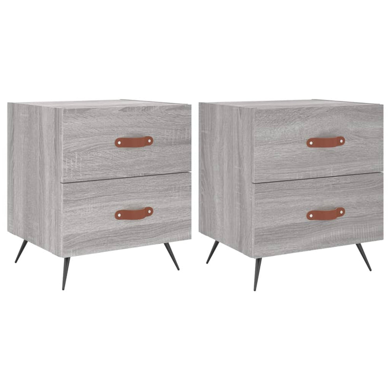 vidaXL 2 db szürke sonoma színű szerelt fa éjjeliszekrény 40x35x47,5cm