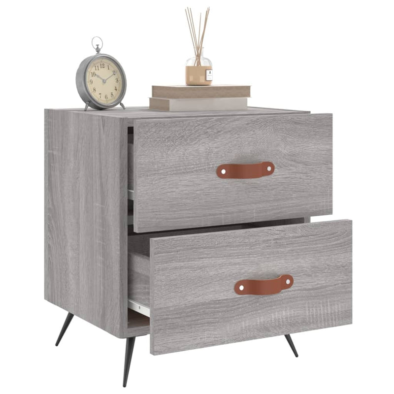 vidaXL 2 db szürke sonoma színű szerelt fa éjjeliszekrény 40x35x47,5cm