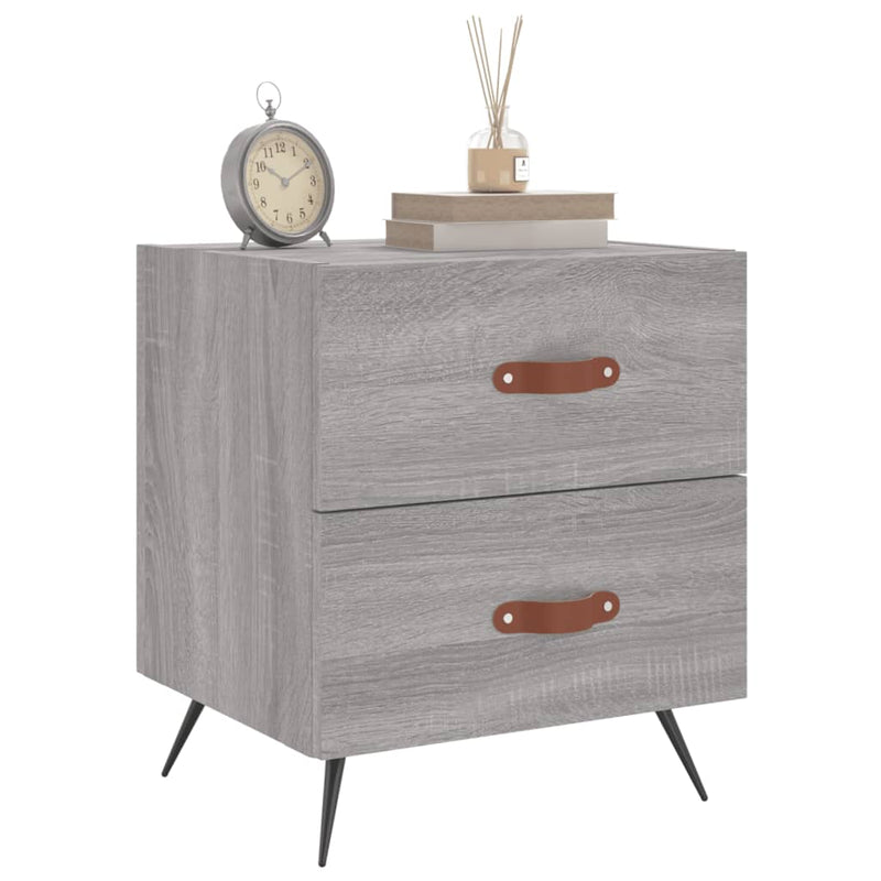 vidaXL 2 db szürke sonoma színű szerelt fa éjjeliszekrény 40x35x47,5cm