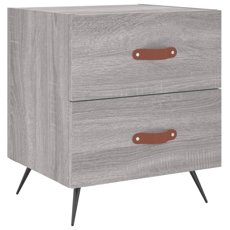 vidaXL 2 db szürke sonoma színű szerelt fa éjjeliszekrény 40x35x47,5cm