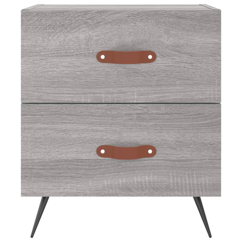 vidaXL 2 db szürke sonoma színű szerelt fa éjjeliszekrény 40x35x47,5cm