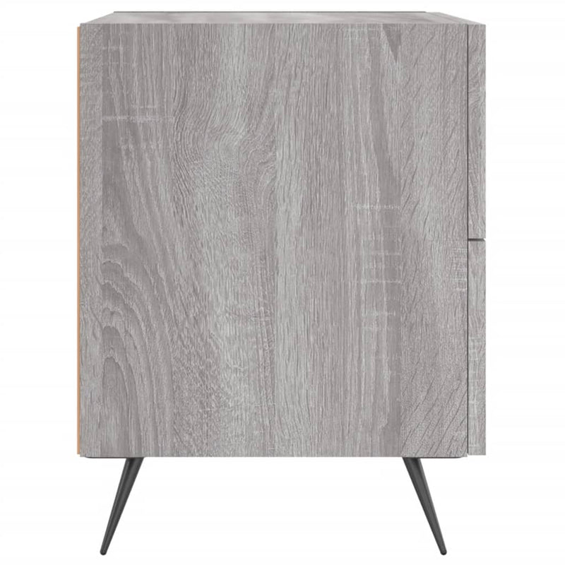 vidaXL 2 db szürke sonoma színű szerelt fa éjjeliszekrény 40x35x47,5cm
