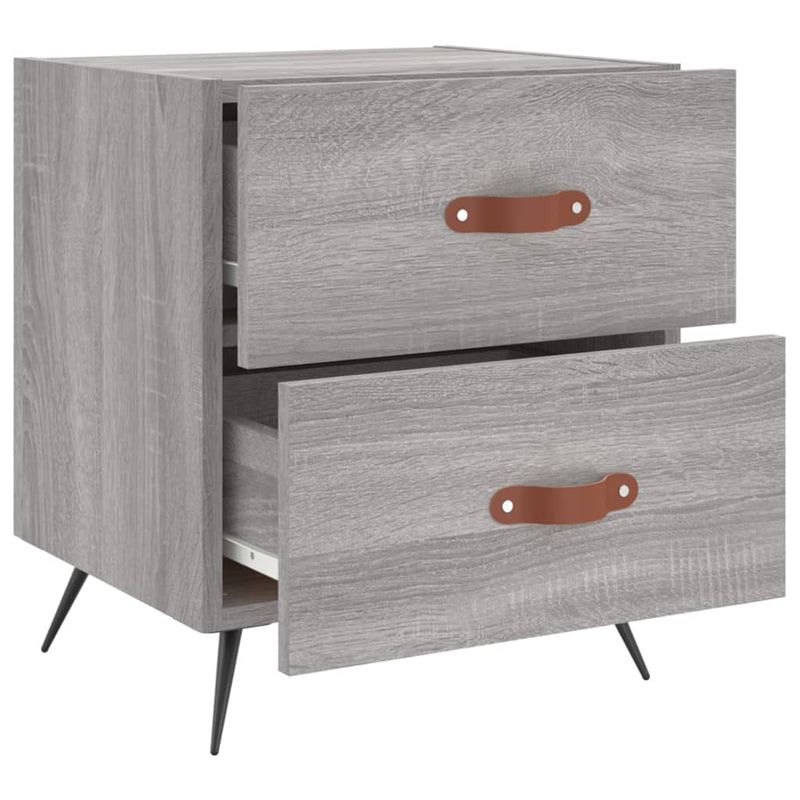 vidaXL 2 db szürke sonoma színű szerelt fa éjjeliszekrény 40x35x47,5cm