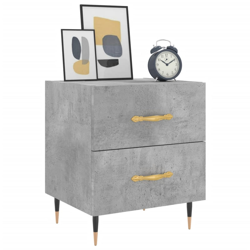 vidaXL 2 db betonszürke szerelt fa éjjeliszekrény 40 x 35 x 47,5 cm