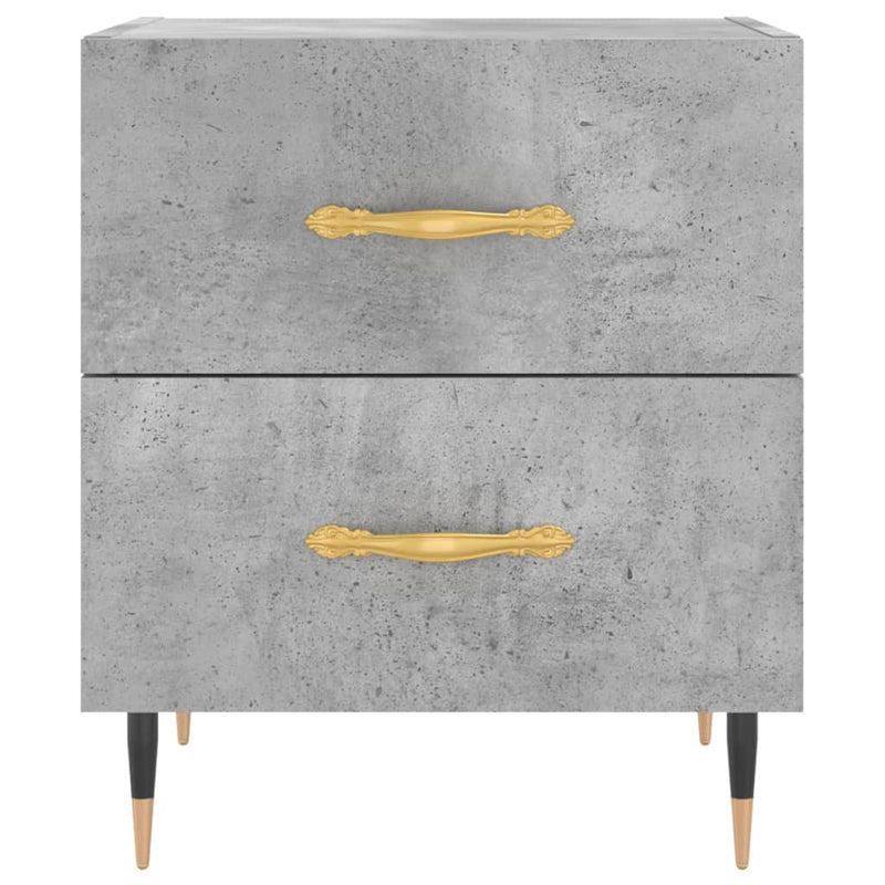 vidaXL 2 db betonszürke szerelt fa éjjeliszekrény 40 x 35 x 47,5 cm