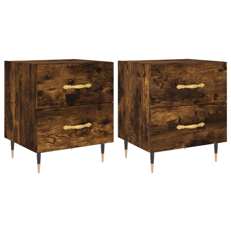 vidaXL 2 db füstös tölgy színű szerelt fa éjjeliszekrény 40x35x47,5 cm