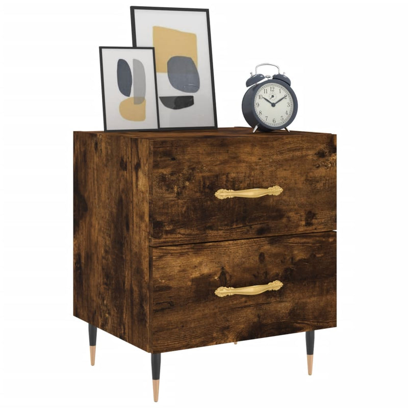 vidaXL 2 db füstös tölgy színű szerelt fa éjjeliszekrény 40x35x47,5 cm