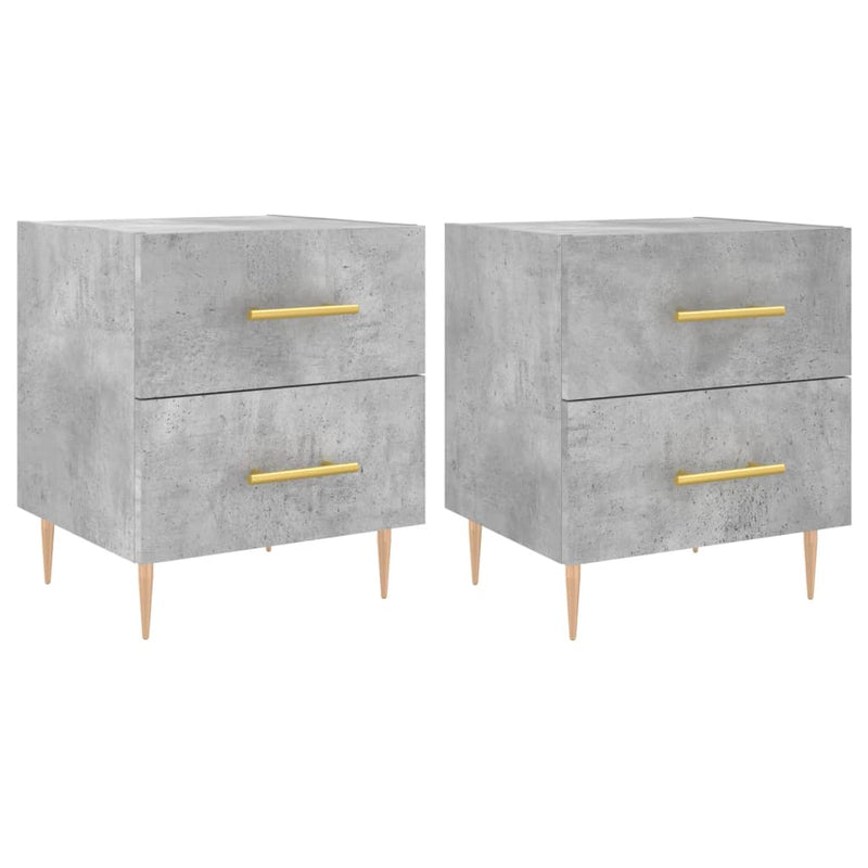 vidaXL 2 db betonszürke szerelt fa éjjeliszekrény 40 x 35 x 47,5 cm