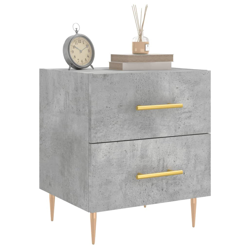 vidaXL 2 db betonszürke szerelt fa éjjeliszekrény 40 x 35 x 47,5 cm