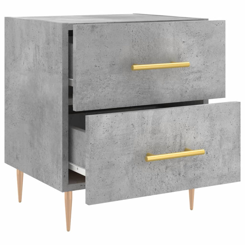 vidaXL 2 db betonszürke szerelt fa éjjeliszekrény 40 x 35 x 47,5 cm