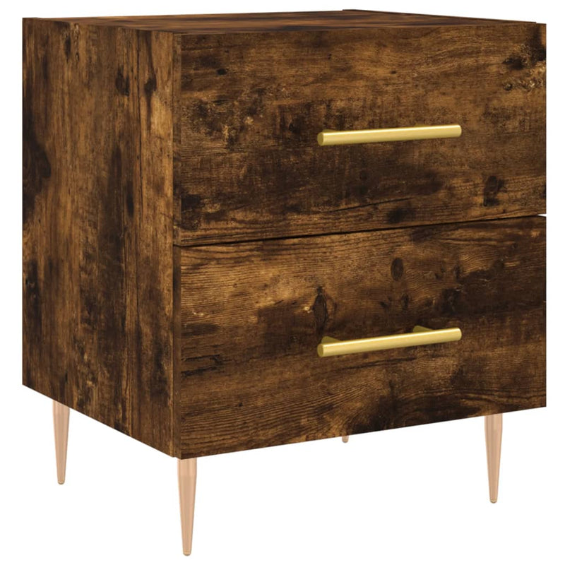 vidaXL 2 db füstös tölgy színű szerelt fa éjjeliszekrény 40x35x47,5 cm