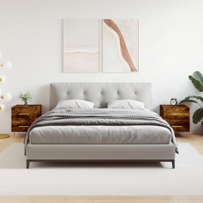 vidaXL 2 db füstös tölgy színű szerelt fa éjjeliszekrény 40x35x47,5 cm