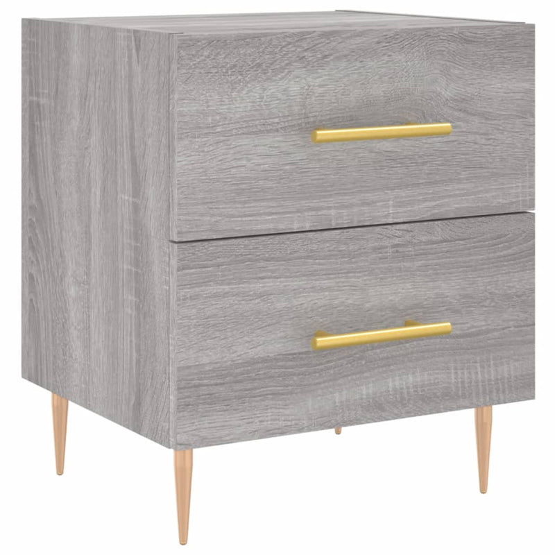 vidaXL 2 db szürke sonoma színű szerelt fa éjjeliszekrény 40x35x47,5cm