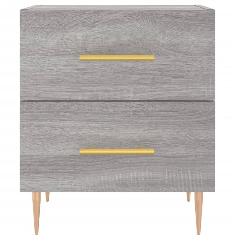 vidaXL 2 db szürke sonoma színű szerelt fa éjjeliszekrény 40x35x47,5cm