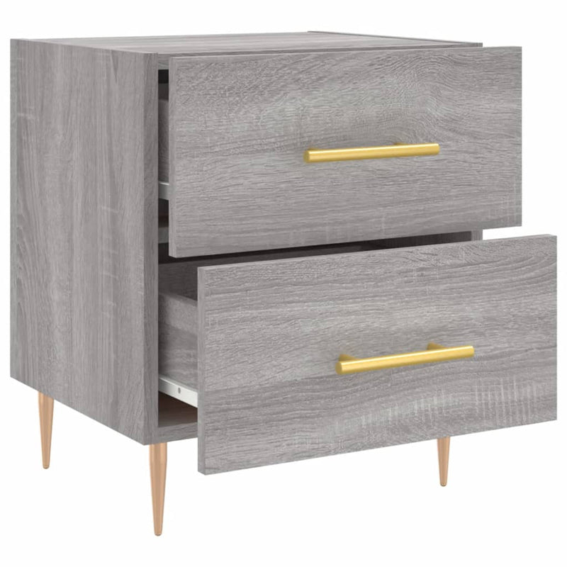 vidaXL 2 db szürke sonoma színű szerelt fa éjjeliszekrény 40x35x47,5cm