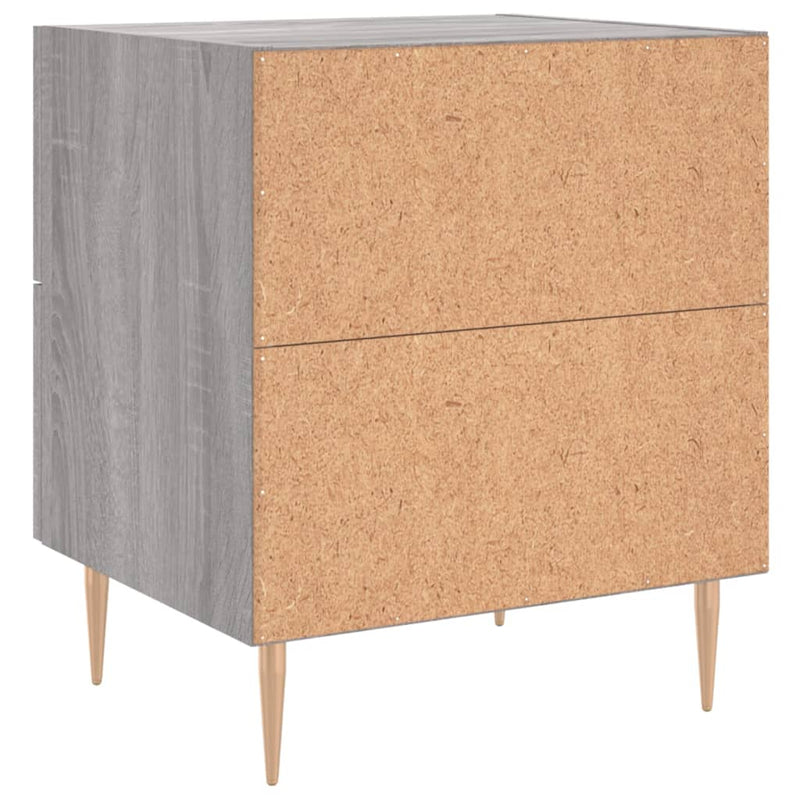 vidaXL 2 db szürke sonoma színű szerelt fa éjjeliszekrény 40x35x47,5cm