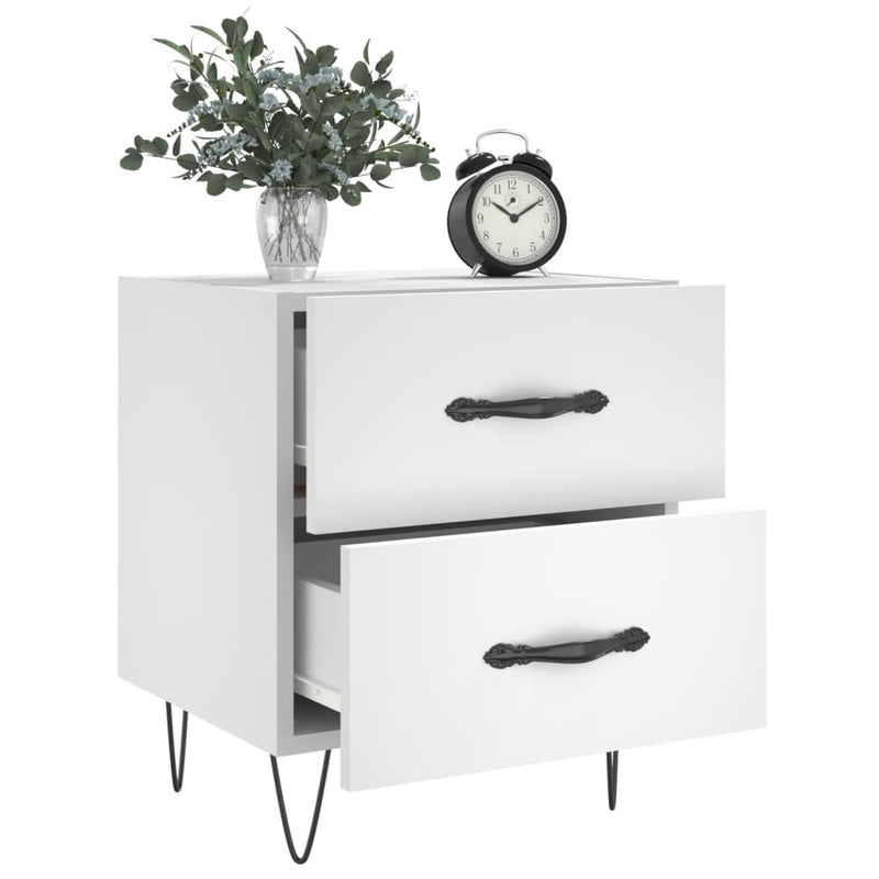 vidaXL 2 db fehér szerelt fa éjjeliszekrény 40 x 35 x 47,5 cm