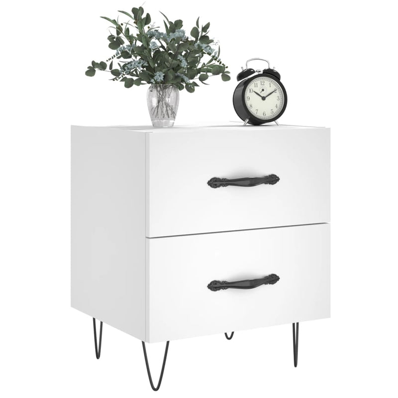 vidaXL 2 db fehér szerelt fa éjjeliszekrény 40 x 35 x 47,5 cm