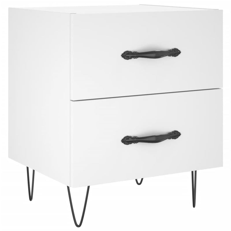 vidaXL 2 db fehér szerelt fa éjjeliszekrény 40 x 35 x 47,5 cm