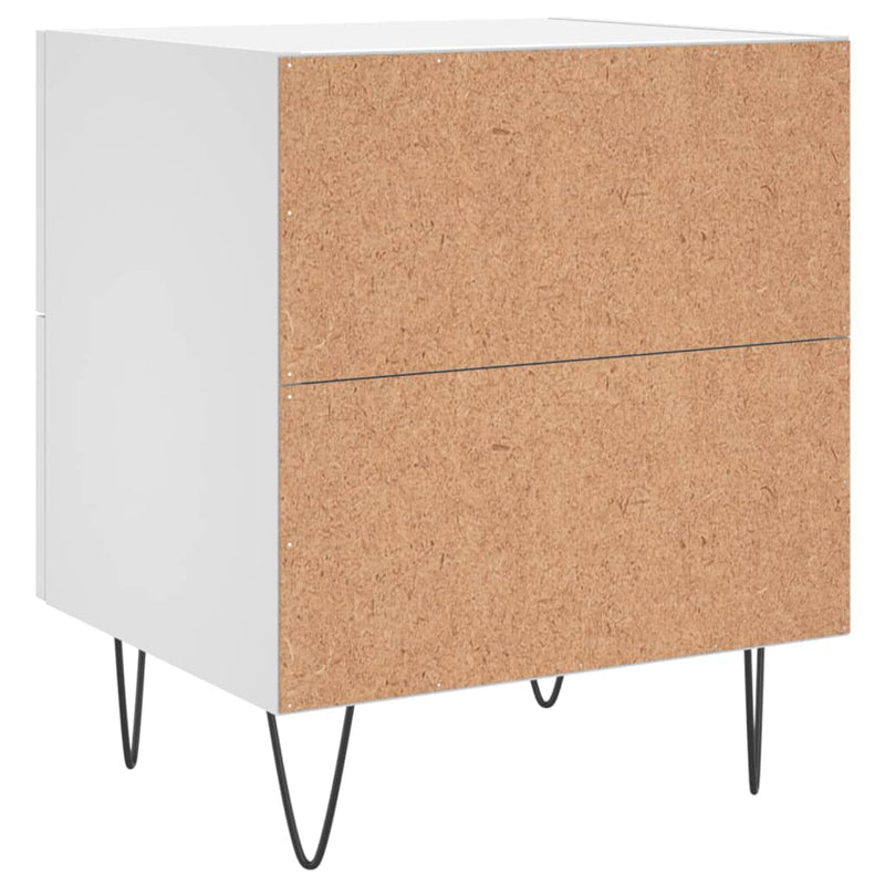 vidaXL 2 db fehér szerelt fa éjjeliszekrény 40 x 35 x 47,5 cm