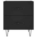 vidaXL 2 db fekete szerelt fa és vas éjjeliszekrény 40 x 35 x 47,5 cm