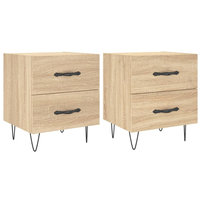 vidaXL 2 db sonoma tölgy színű szerelt fa éjjeliszekrény 40x35x47,5 cm