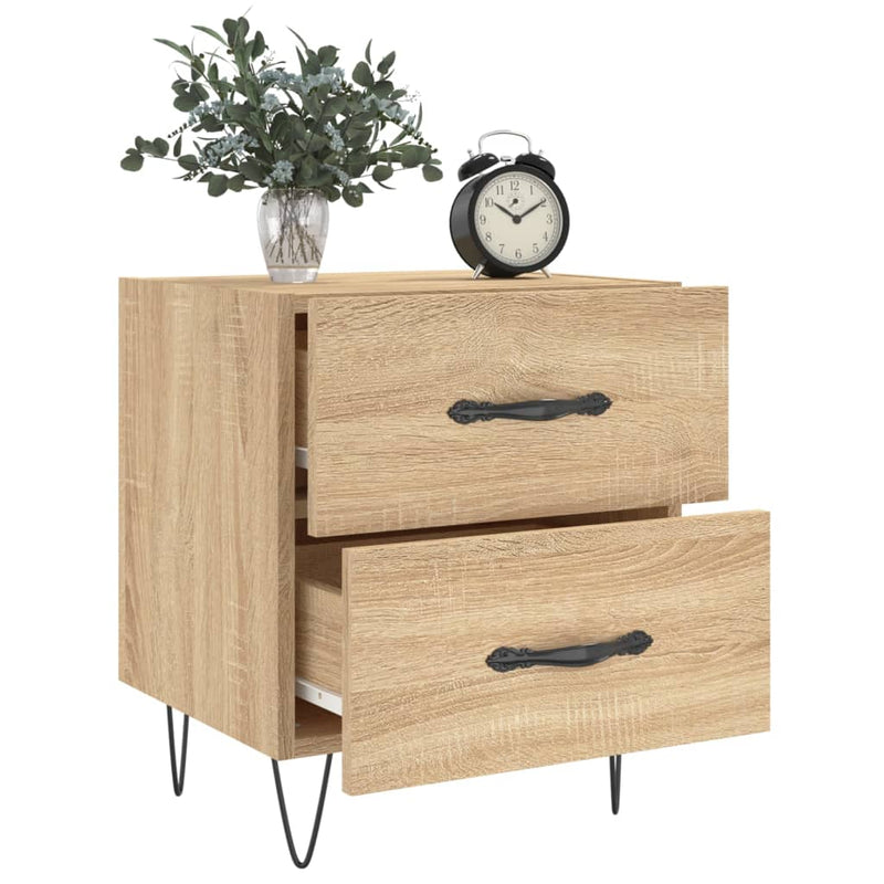 vidaXL 2 db sonoma tölgy színű szerelt fa éjjeliszekrény 40x35x47,5 cm