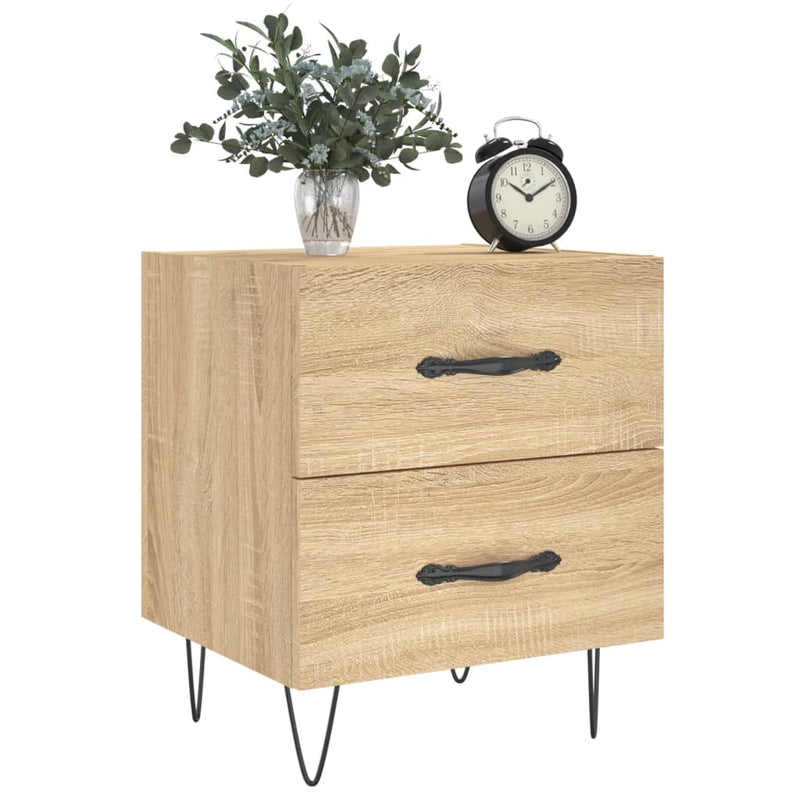 vidaXL 2 db sonoma tölgy színű szerelt fa éjjeliszekrény 40x35x47,5 cm