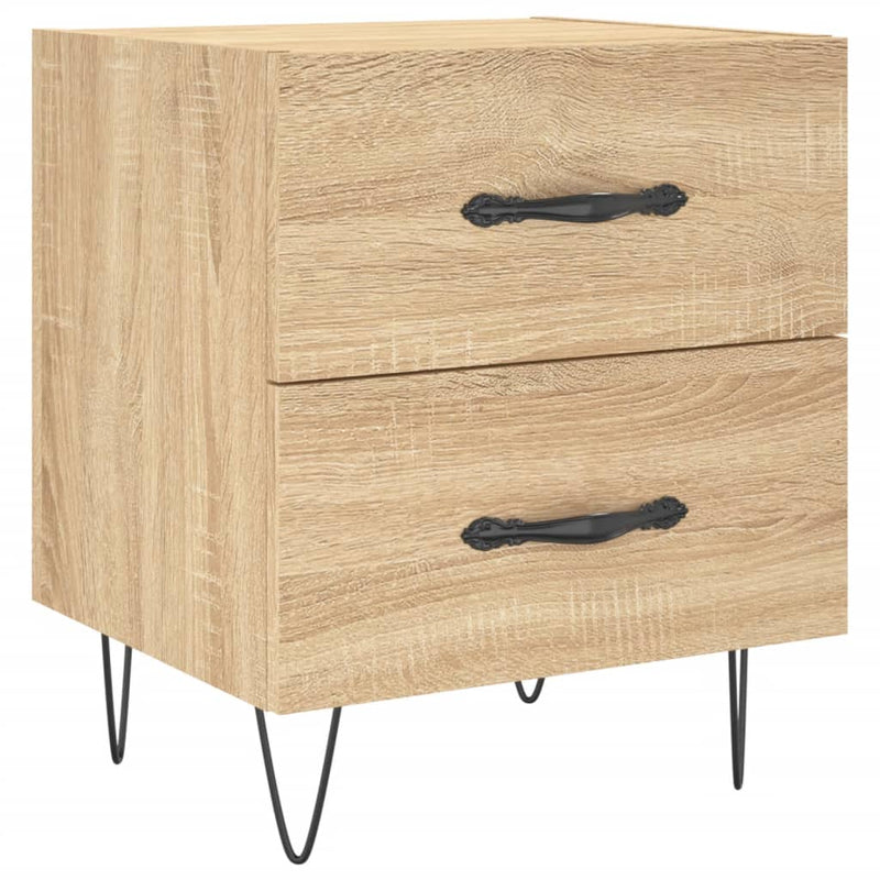 vidaXL 2 db sonoma tölgy színű szerelt fa éjjeliszekrény 40x35x47,5 cm