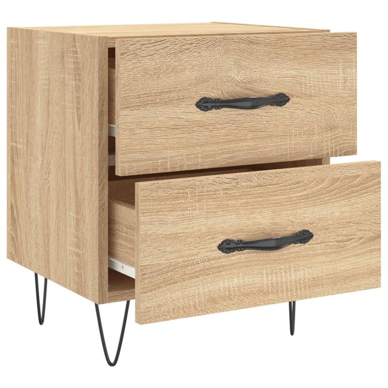 vidaXL 2 db sonoma tölgy színű szerelt fa éjjeliszekrény 40x35x47,5 cm