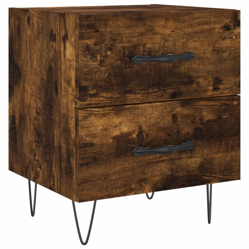 vidaXL 2 db füstös tölgy színű szerelt fa éjjeliszekrény 40x35x47,5 cm
