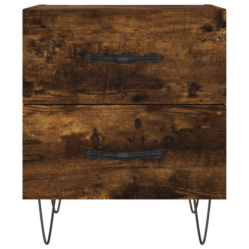 vidaXL 2 db füstös tölgy színű szerelt fa éjjeliszekrény 40x35x47,5 cm