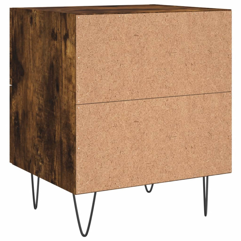 vidaXL 2 db füstös tölgy színű szerelt fa éjjeliszekrény 40x35x47,5 cm