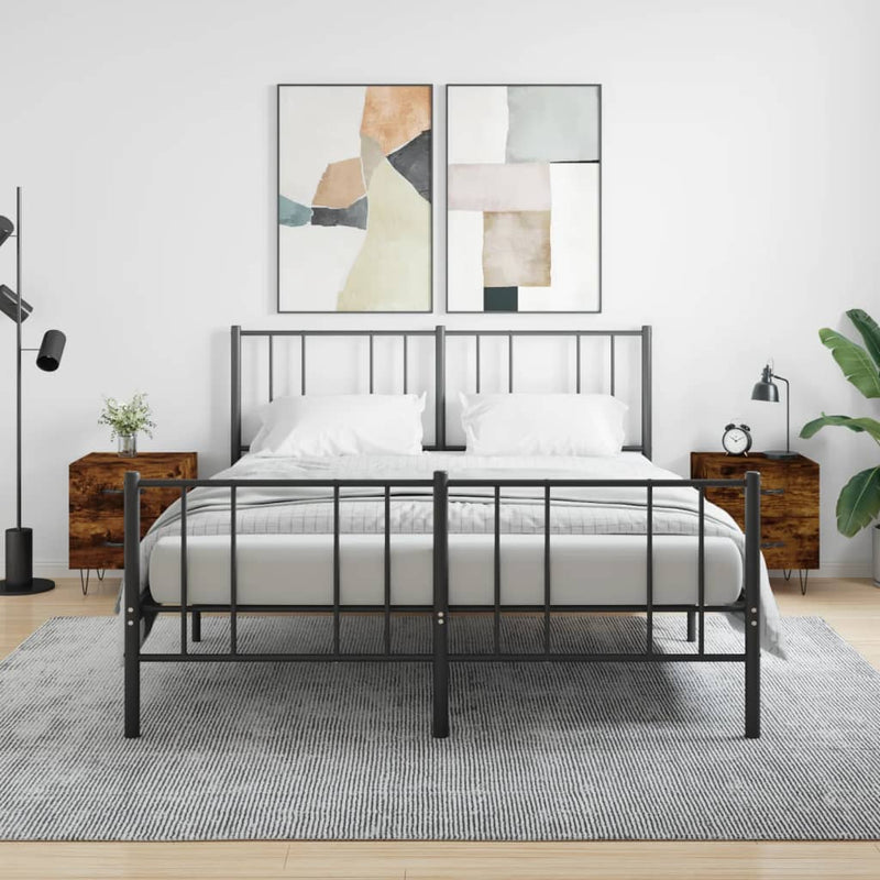 vidaXL 2 db füstös tölgy színű szerelt fa éjjeliszekrény 40x35x47,5 cm