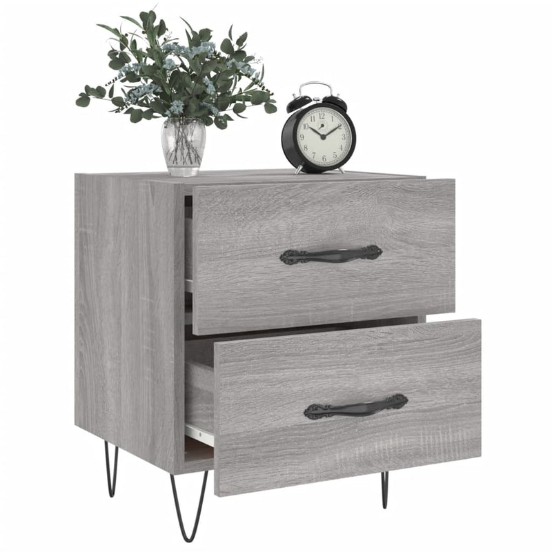 vidaXL 2 db szürke sonoma színű szerelt fa éjjeliszekrény 40x35x47,5cm
