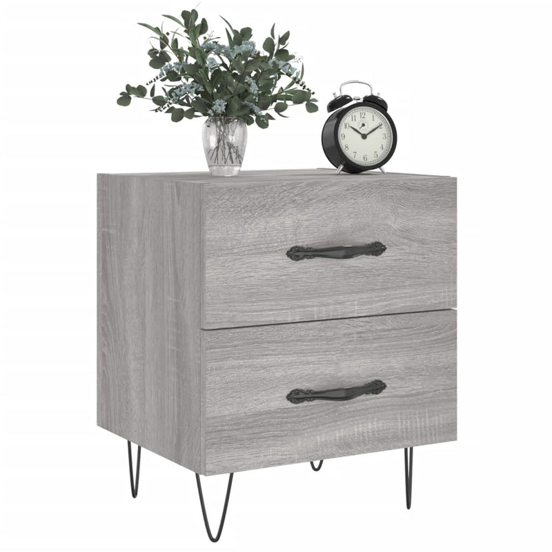 vidaXL 2 db szürke sonoma színű szerelt fa éjjeliszekrény 40x35x47,5cm