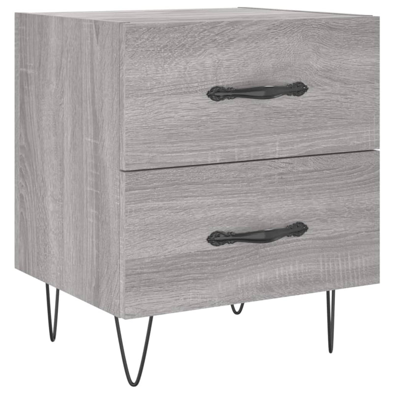 vidaXL 2 db szürke sonoma színű szerelt fa éjjeliszekrény 40x35x47,5cm