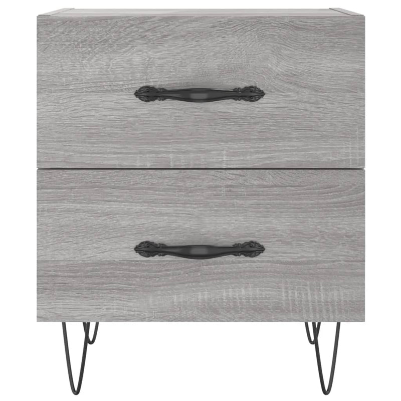 vidaXL 2 db szürke sonoma színű szerelt fa éjjeliszekrény 40x35x47,5cm