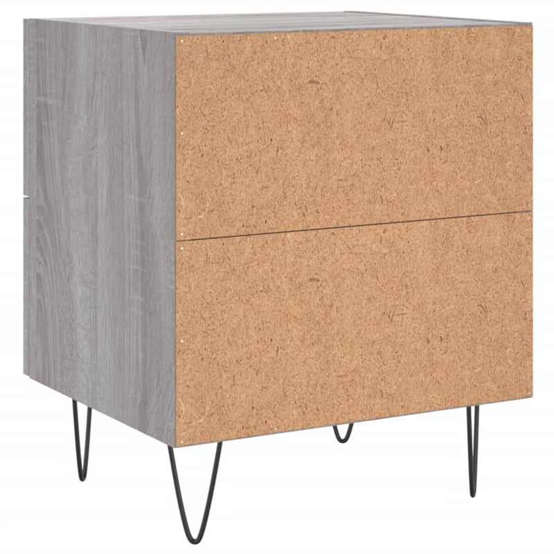 vidaXL 2 db szürke sonoma színű szerelt fa éjjeliszekrény 40x35x47,5cm