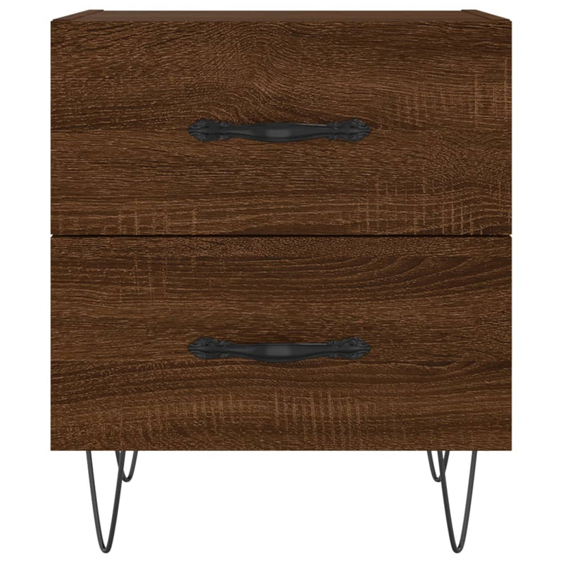 vidaXL 2 db barna tölgyszínű szerelt fa éjjeliszekrény 40x35x47,5 cm