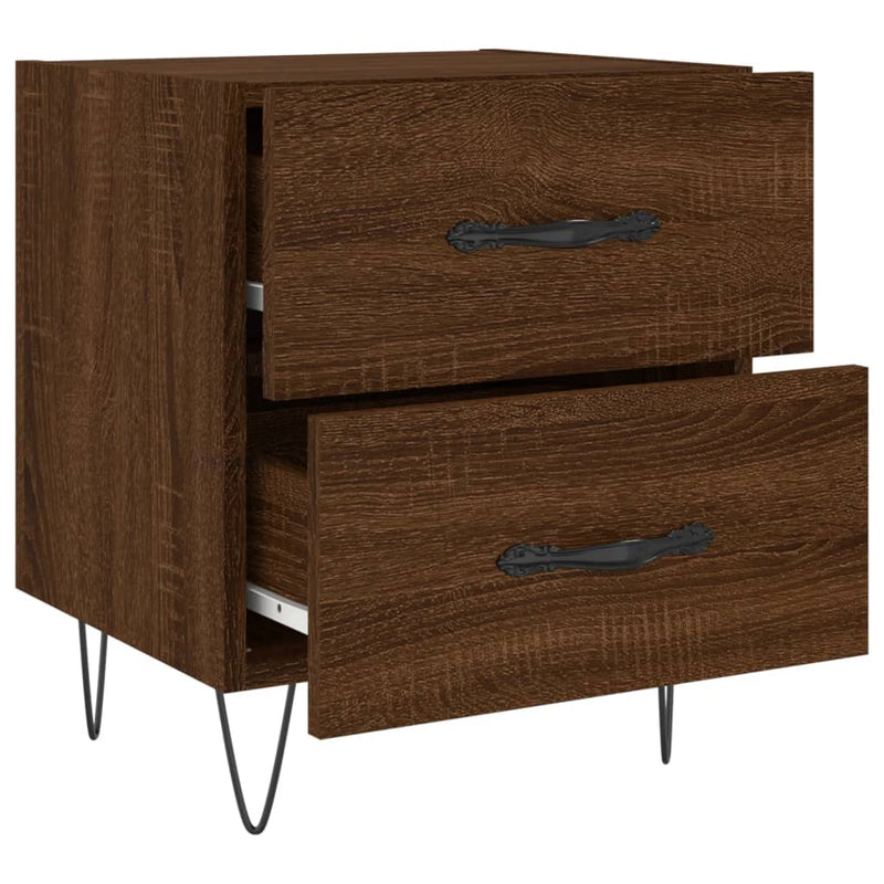 vidaXL 2 db barna tölgyszínű szerelt fa éjjeliszekrény 40x35x47,5 cm