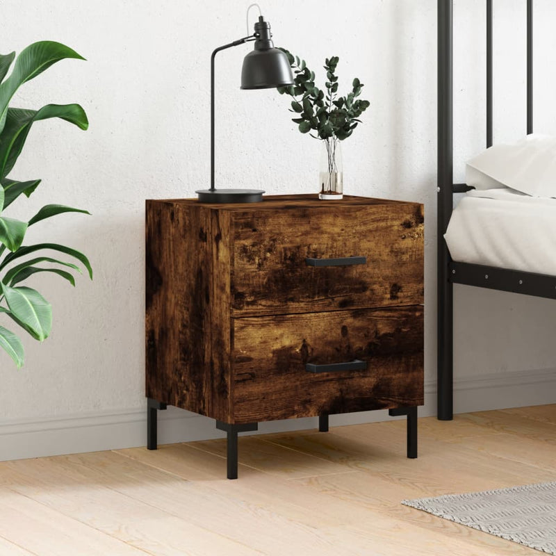 vidaXL füstös tölgy színű szerelt fa éjjeliszekrény 40 x 35 x 47,5 cm