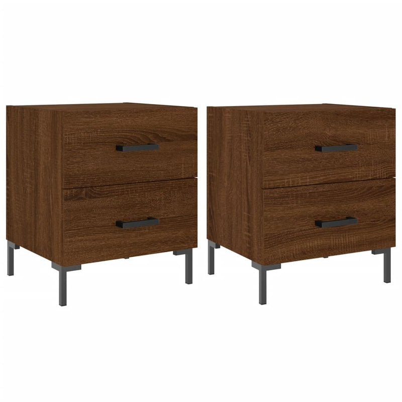 vidaXL 2 db barna tölgyszínű szerelt fa éjjeliszekrény 40x35x47,5 cm