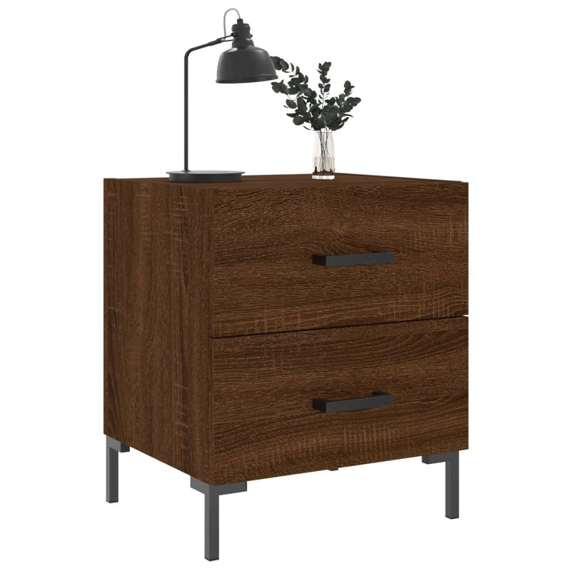 vidaXL 2 db barna tölgyszínű szerelt fa éjjeliszekrény 40x35x47,5 cm