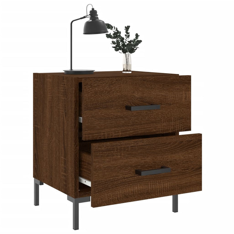 vidaXL 2 db barna tölgyszínű szerelt fa éjjeliszekrény 40x35x47,5 cm