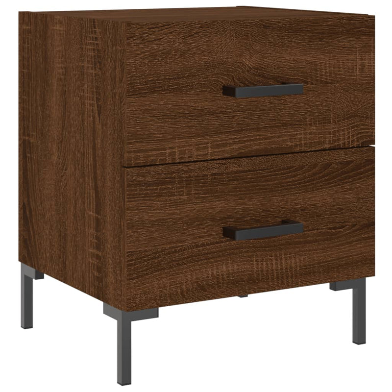 vidaXL 2 db barna tölgyszínű szerelt fa éjjeliszekrény 40x35x47,5 cm