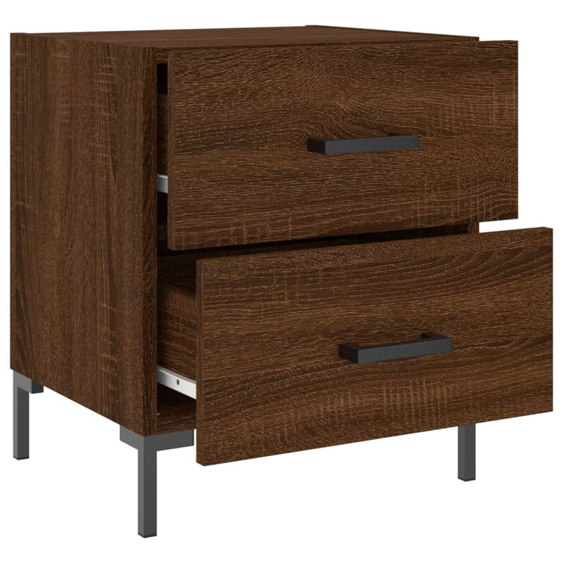 vidaXL 2 db barna tölgyszínű szerelt fa éjjeliszekrény 40x35x47,5 cm